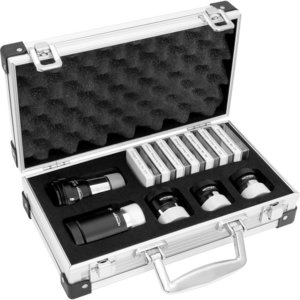 Omegon 1.25 inch Oculairen/filters set klein in koffer
