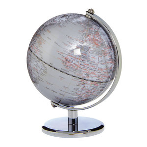 Troika Mini wereldbol Gagarin Zilver 13cm