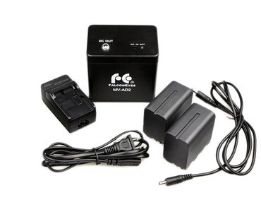 Acculader + 2x NP-F960, 7.4V, 6000 mAh