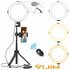 VIJIM Ringlamp met statief, telefoonhouder en bluetooth afstandsbediening