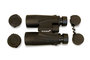 Levenhuk Karma 8x42 verrekijker: oculair en objectieve lenskapjes van dik rubber zijn inbegrepen in de kit.
